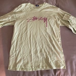 Long sleeve, bright green Stussy tee